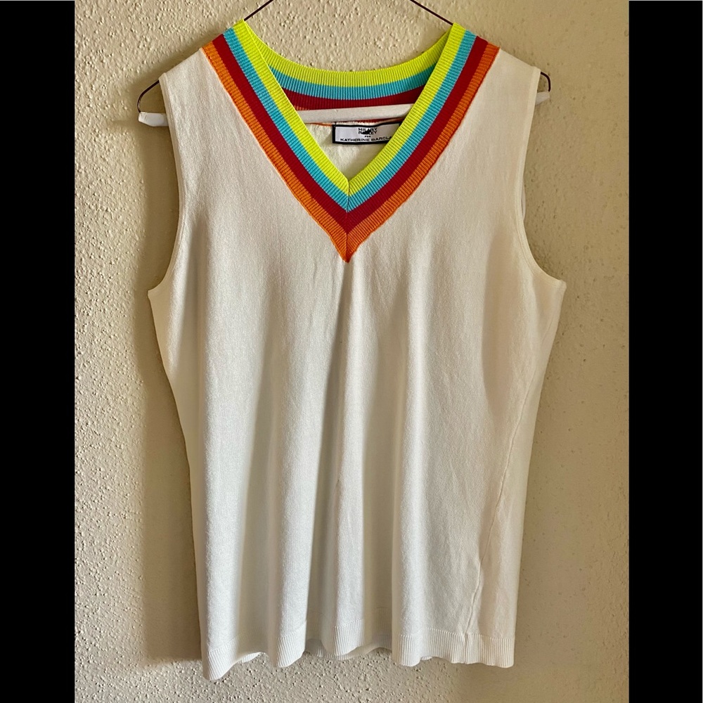 Hilary radley white top with colors